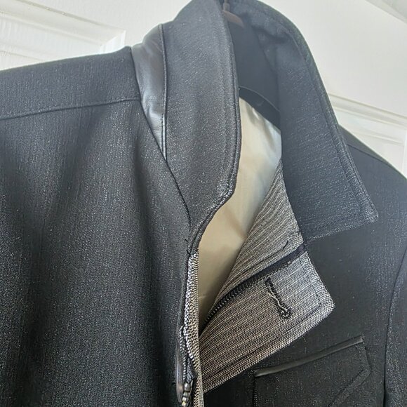 Men's Ron Tomson stand collar sport coat in black size medium - Picture 5 of 6